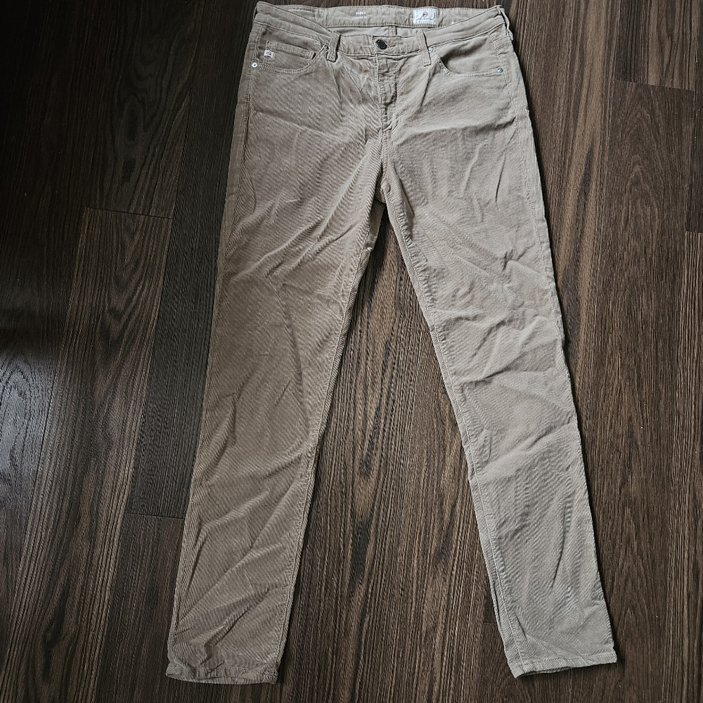 AG Adriano Goldschmied Prima Cigarette Leg Corduroy Straight Jean Tan 30 Fall